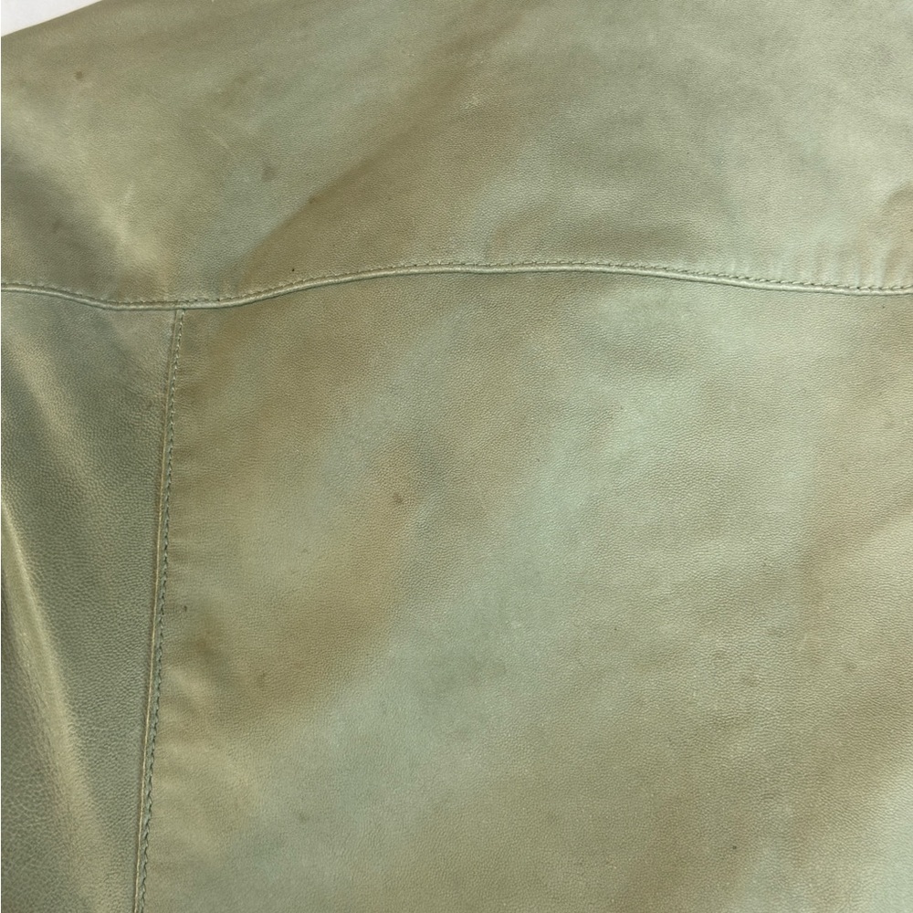 ALLSAINTS Women's Balfern Leather Biker Jacket in Soft Sage Size 6 - Picture 7 of 16